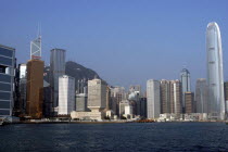 Waterfront city skyline seen over the Harbour