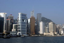 Waterfront city skyline seen over the Harbour