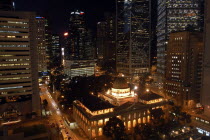 Cityscape illuminated at night