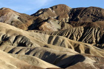 View over layered sculpted rock hills