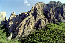 Rocky outcrop in one of the many valleys