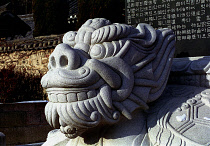 Detail of dragon statue at the Temple