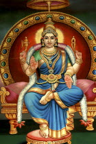 Sri Mariamman Temple. Detail of brightly coloured Hindu painting dating from 1862