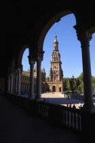 Plaza de Espana. View toward end tower from archway
