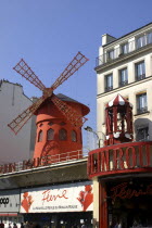 The red windmill of the Moulin Rouge