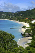 Aerial view over Grand Anse Beach