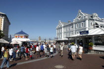 Crowded waterfront area