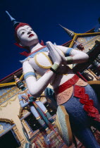 Wat Chayamangkalaram.  Exterior  temple statues.