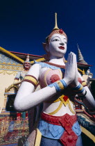 Wat Chayamangkalaram.  Exterior  temple statues.