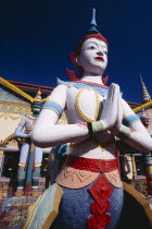 Wat Chayamangkalaram.  Exterior  temple statues.