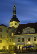 Old Town Square or Raekoja Plats at night