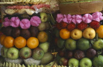 Temple offerings of fruit arrangements