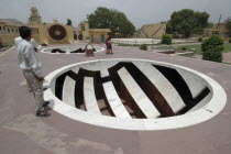 Observatory resessed structure at the Jantar Mantar observatory built by Jai Singh in 1728