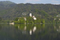 Bled Island and tower of the Church of the Assumption