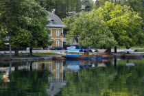 Mlina. Gondolas moored at the lakeside