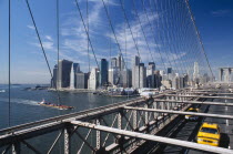 View of Manhattan skyline from Brooklyn Bridge