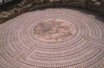 Villa of Theseus.  Circular mosaic floor.