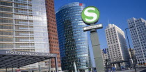 Potsdamer Platz railway station exterior and sign