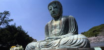 Daibutsu or Great Buddha. Seated Buddha statue cast in bronze and measuring forty four feet tall and dating from 1252
