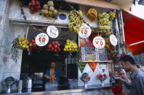 Customers at juice bar.