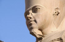 Precinct of Amun.  Head detail of statue of Pharaoh.
