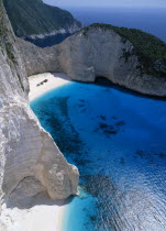 View down onto Ship Wreck beach from clifftop
