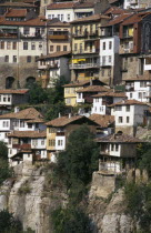 Town houses built on clifftop above gorge