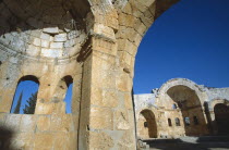Church of Saint Simeon.  Detail of limestone archway and wall recess.