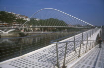 Bilbao.  The Zubuzuri footbridge.