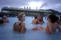 Bathers in the Svartsengi thermal power station Blue Lagoon