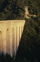 Ponte delle Torri The Bridge of Towers 14th Century Roman Aquaduct at sunset
