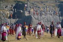 Inti Raymi  the Inca festival of the winter solstice  enacted at the ruined ceremonial centre of Sacsayhuaman in the Northern outskirts of Cusco.