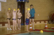 Swim instructor during training session