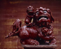 Temple of Literature  brown ceramic statuette of mythical animal
