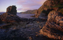 Sea stack in evening light