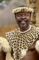 Baba Ngema a local chef dressed in leopard skin