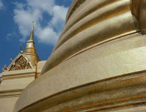 Wat Phra Kaew Grand Palace detail of golden domed buildings