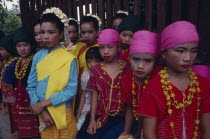 Group of children in traditional dance costume.