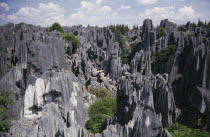 View over the grey limestone pillars near Kunming