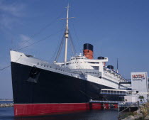 Queen Mary cruise liner moored as an hotel.