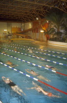 Swim instructor during training session