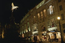 Picadilly Circus at night with the Statue of Eros illuminated