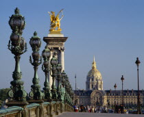 Hotel d  Invalides partly seen from across Pont Alexandre III.