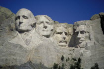The portraits of four Presidents carved into the mountain