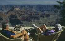 The North Rim with elderly couple seated