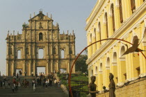 Church of St Paul 1602-1637.  Only the facade and steps remain after a fire in 1835 destroyed the remainder of the building.Former portuguese territory reverted to Chinese rule in 1999