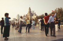 Early morning dancing on the Bund.group exercise