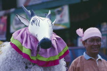 Shan Poi San Long. Crystal Children ceremony with Antelope and man in Shan costume