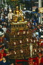 Songkran aka Lunar New Year. Buddha image in lustration parade near Wat Phra Singh
