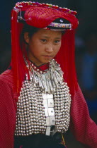 Portrait of a young Lisu woman wearing her New Year finery